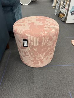 Thalia Drum Ottoman, Hibiscus Ripple Mauve