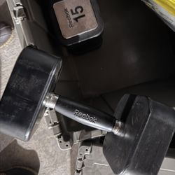 Reebok 15lb Each No Roll  Dumbbells $60/Pair