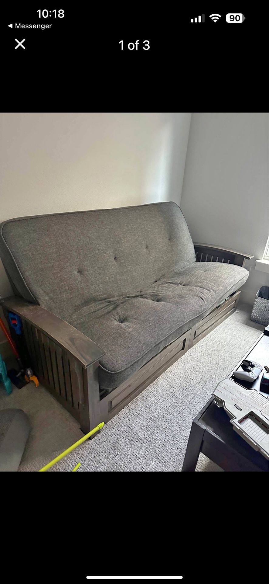 Futon Couch/bed With Deep Pullout Drawers 