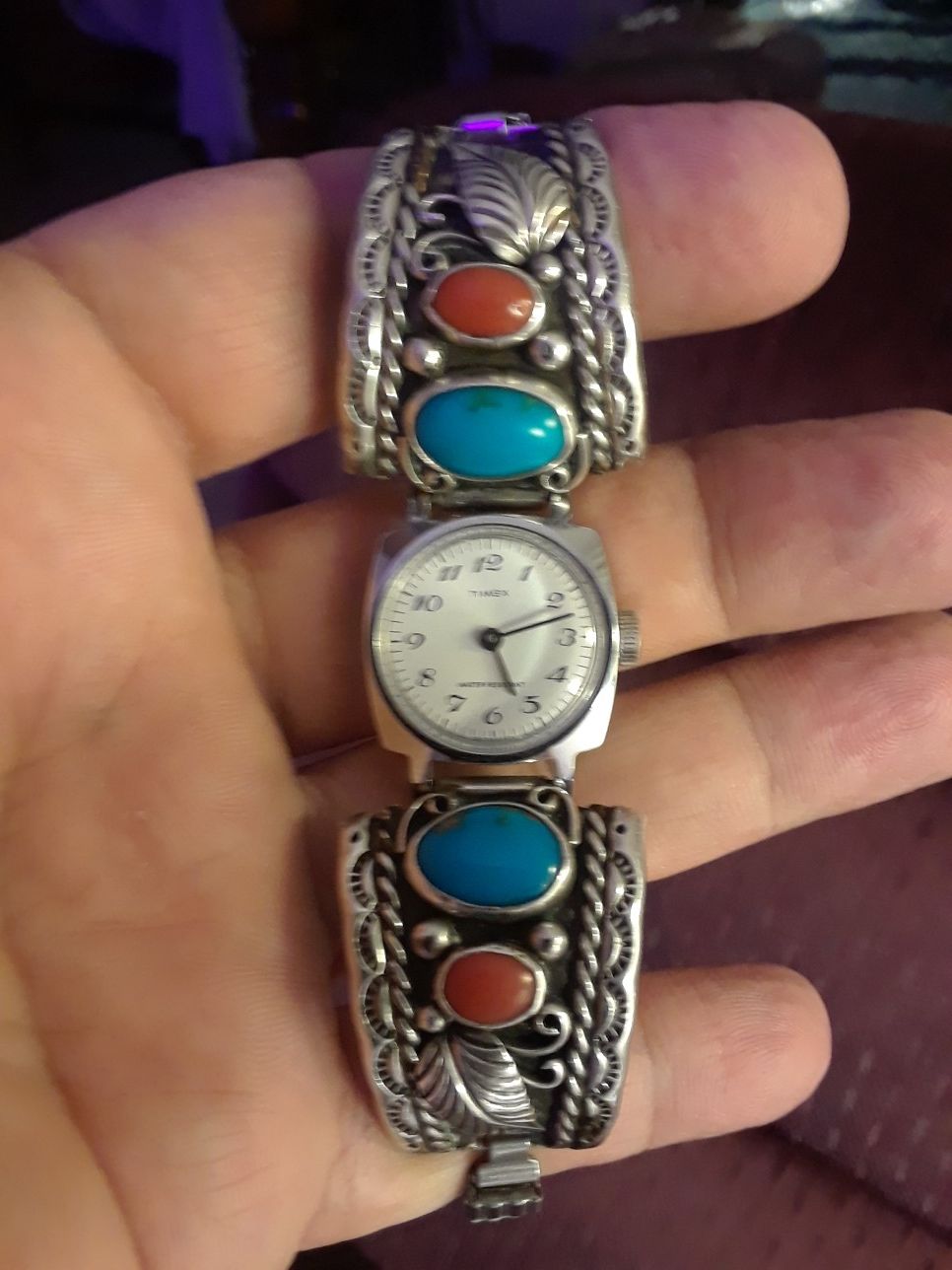 Sterling silver turquoise watch