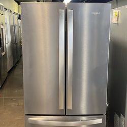 Whirlpool 30”Wide French Style Stainless Steel Refrigerator 