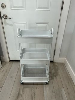 metal rolling cart 3 tiers