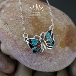 Sterling Silver 925 Necklace With Butterfly Pendant.