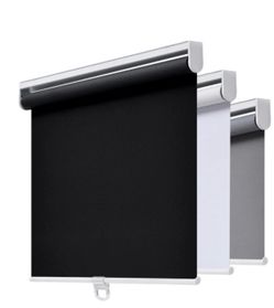 Cordless Roller Shades Blackout Blinds For Windows(32.5" W X 72" H, Black)