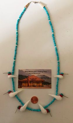 Sleeping beauty turquoise and white marble hummingbird necklace