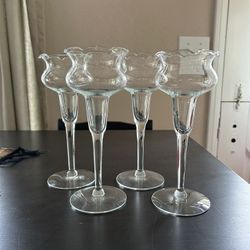 Set Of 4 Candlestick Holders/glasses