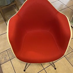 Eames Upholstered Molded Plastic Armchair(Red)qty2