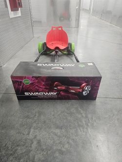 Swagway Hoverboard With Go Kart Attachment 