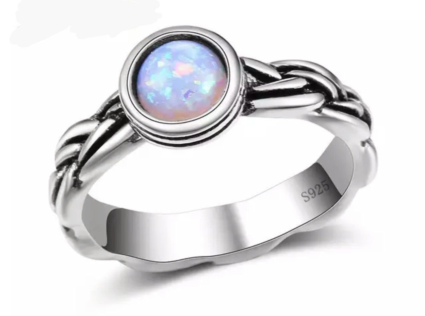 Fire Opal Ring for Women in 925 Sterling Silver