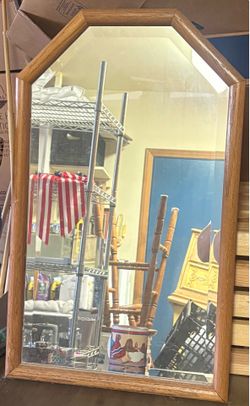 Small Vintage Oak Mirror