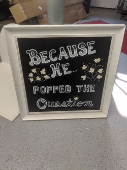 Handmade engagement sign