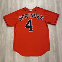 GEORGE SPRINGER #4 Houston Astros MLB AL Stitched Cool Base Orange Mens Medium