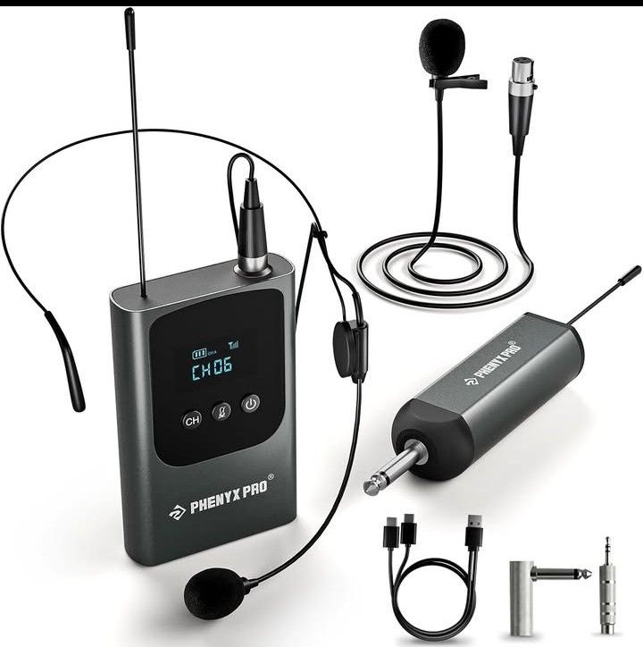 Phenyx Pro Single Digital Wireless Microphone System, w/Mini Receiver,