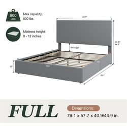 Bed Frame Full Size Grey