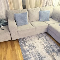 Free Ashley Used Sectional  Couch  With Ottoman 