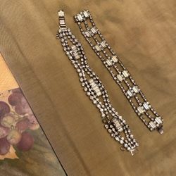 2 Vintage Rhinestone Bracelets