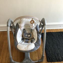 Portable Baby Swing - Gray & White