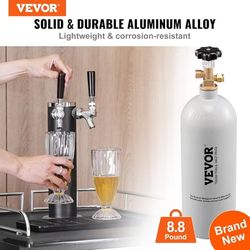 120# CO2 Tank, 5 lbs New Aluminum Alloy Cylinder, CO2 Air Tank with Light Gray Spray Coating, CGA320 Valve & Adjustable Pressure, DOT Approved Cylinde