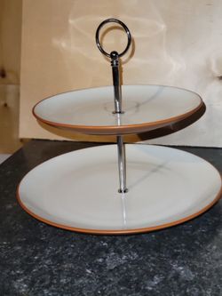Noritake Colorwave two tier hostess tray in Terracotta