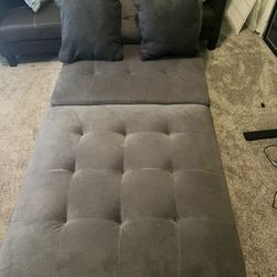 Gray Two Piece Sleeper Chair 