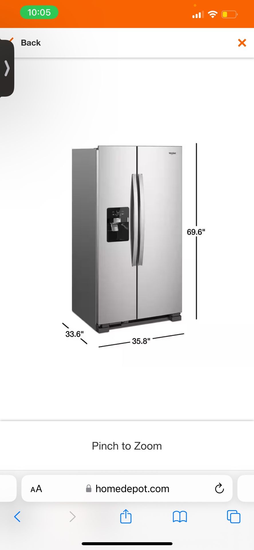 Whirlpool Stainless Steel Side-by-side Refrigerator