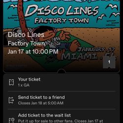 Disco Line tickets Available 