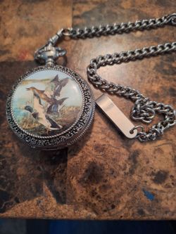 Pocket watch with chain duck image $40 OBO