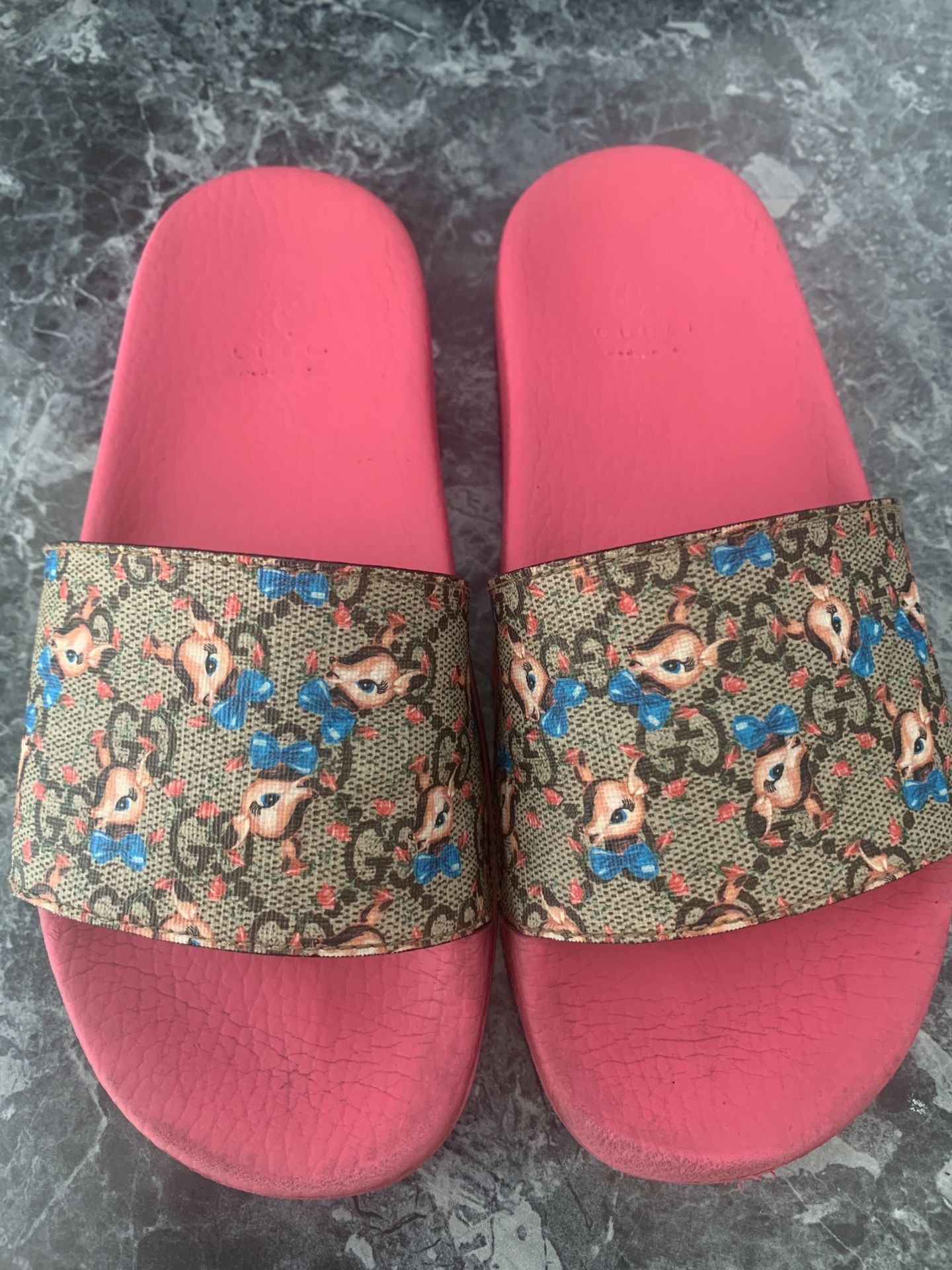 Girls Authentic Gucci Slides Bambi Size