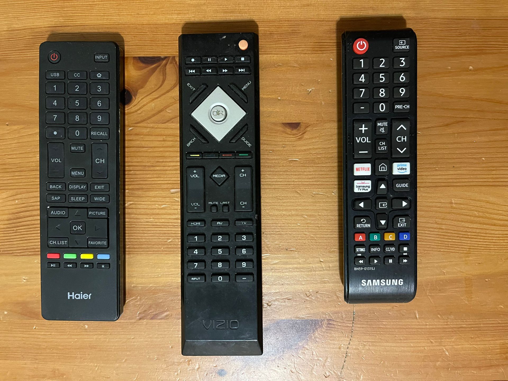 Samsung /Haier/Vizo TV Remote (each)