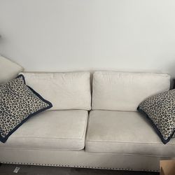 Medium Sized Cream Cloth Sofa FREE