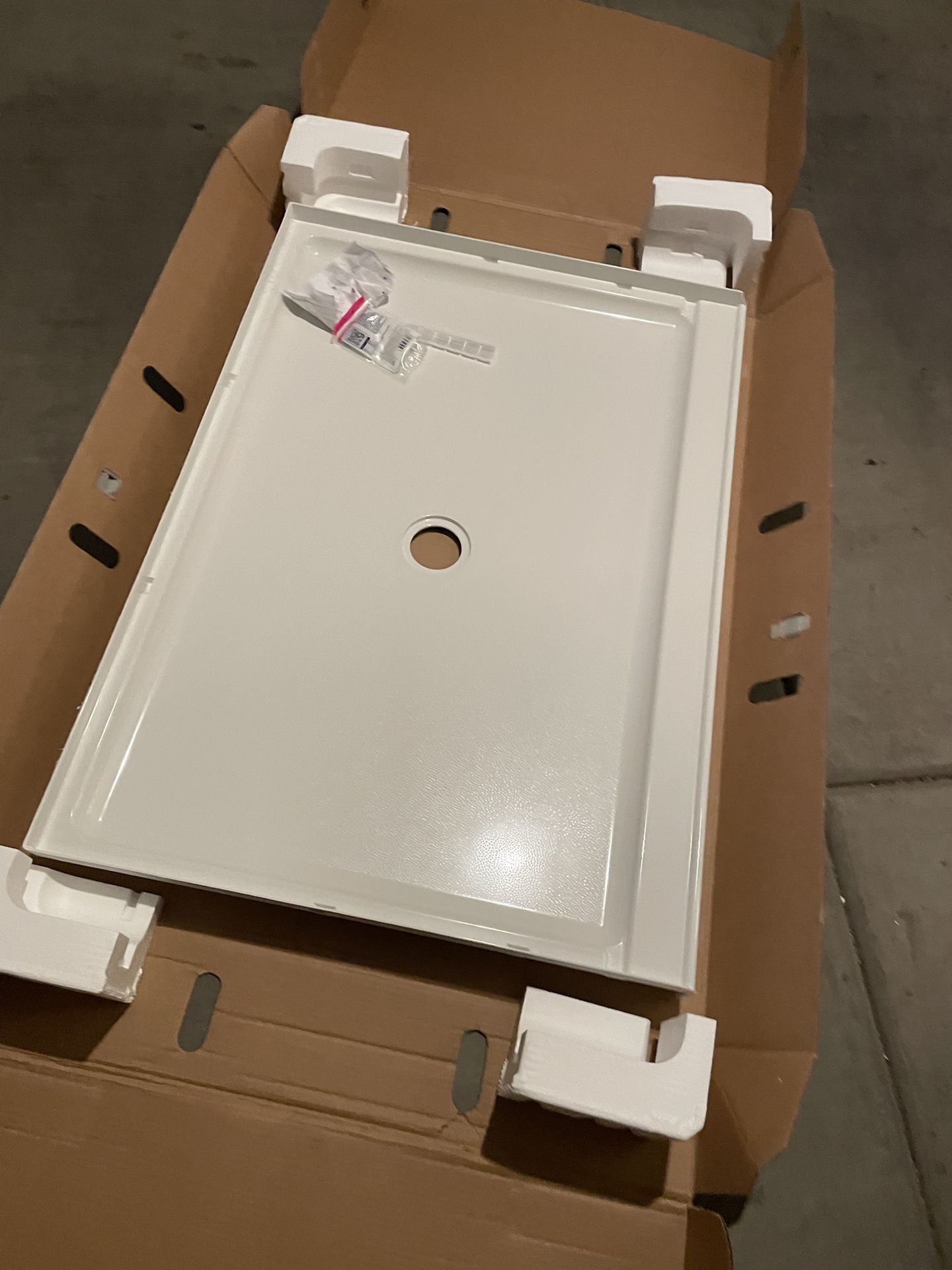 Sterling Guard+ 48 x 34 Alcove Shower Pan Base with Center Drain in White 