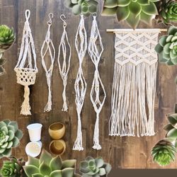 🌿 Boho Macramé Decor Bundle – Wall & Plant Hangers 🌿