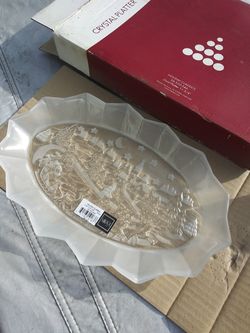 Mikasa vintage crystal platter new in box
