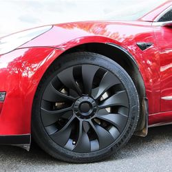 XINFOOB Tesla Model 3 Wheel 18-Inch Hub Cap Replacement ABS Cover Set of 4 Matte Black 2018-2023 Model 3 Accessories