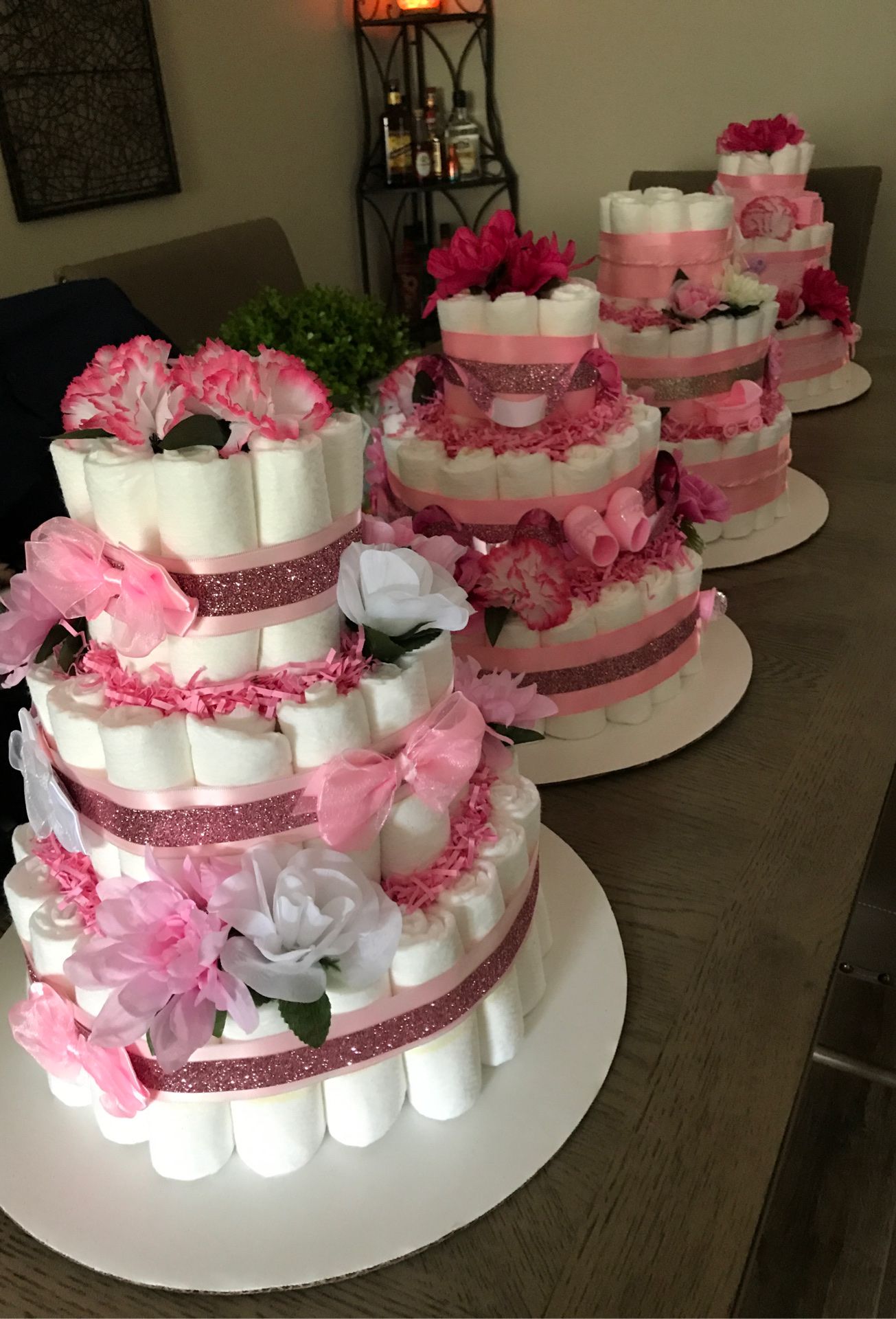Handmade diaper cakes for GIRL each one is beautiful and different!