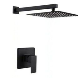 Fixed Shower System, Matte Black