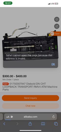 Diebold DN CHT LOOPBACK TRANSPORT RMV4 ATM Machine Parts