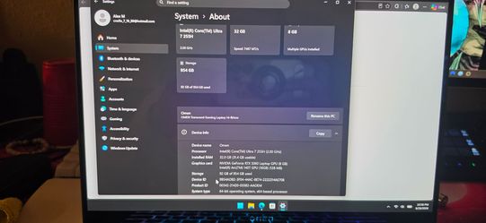 Hp omen transcend 14" 120hz 3k oled Intel ultra core 7  rtx 5060