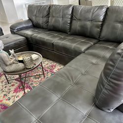 Gray Couch Sectional With Chaise And Ottoman 