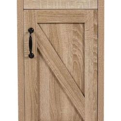 Puluomis Freestanding Bathroom Side Cabinet, Modern Natural Color Wood Fixture Stand Pedesta