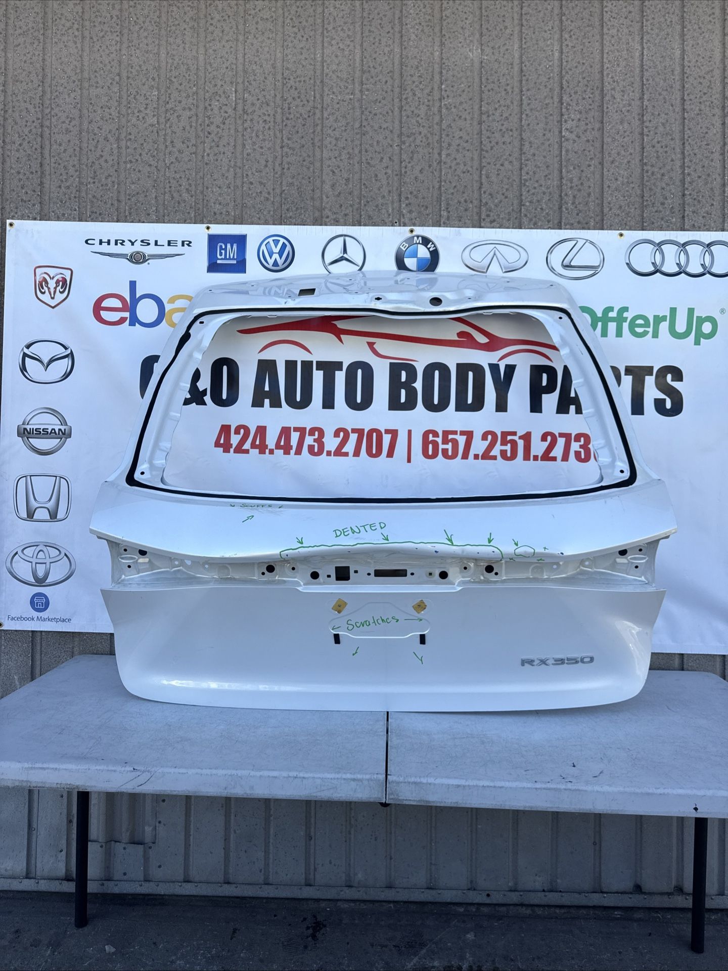2023 2024 2025 Lexus RX350 RX 350 RX-350 RX450h RX 450 RX-450 Tailgate SHELL LIFTGATE USED ORIGINAL OEM