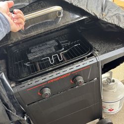 Grill, Cover,  Near Full Tank Propane