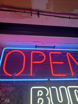 Neon glass open sign