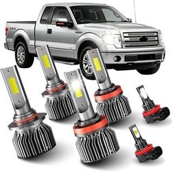 6 Lights Bulbs Combo Fit for Honda Pilot 2006-2018, 6000K White, 600% Brightness