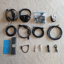 Computer and TV Accessories HDMI Cable Ethernet Logitech Mouse Headset Xfinity Remote Tuner
