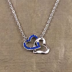 White Gold Plated Swarovski Elements Heart Necklace 