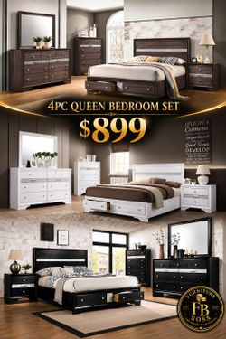 4pc Queen Bedroom Furniture Sets
