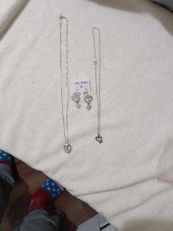 heart necklaces and earrings 