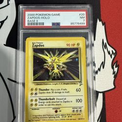 2000 Zapdos #20 Holo Base Set 2 PSA 7