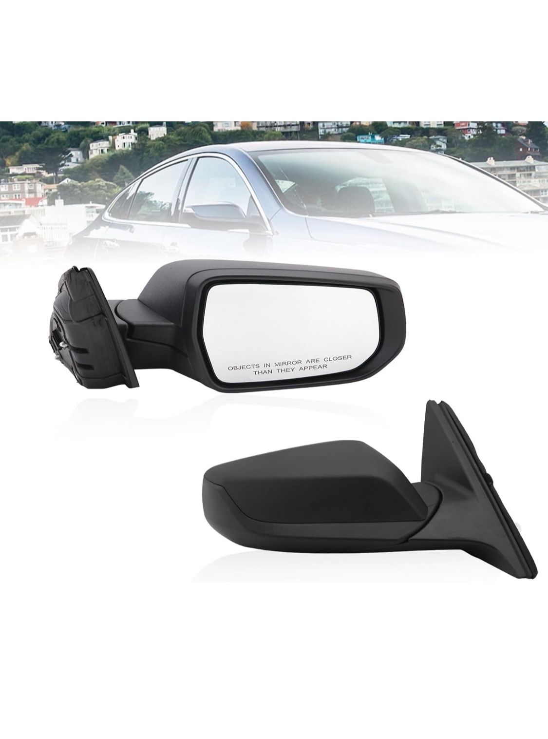 Passenger Side View Mirror Compatible With 2016-2022 Chevy Malibu L LS 3 Pins Manual Folding Non Heated Without Signal Light